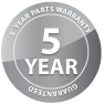 Five year limited parts warranty