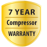 Seven year limited compressor warranty